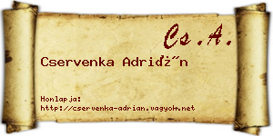 Cservenka Adrián névjegykártya